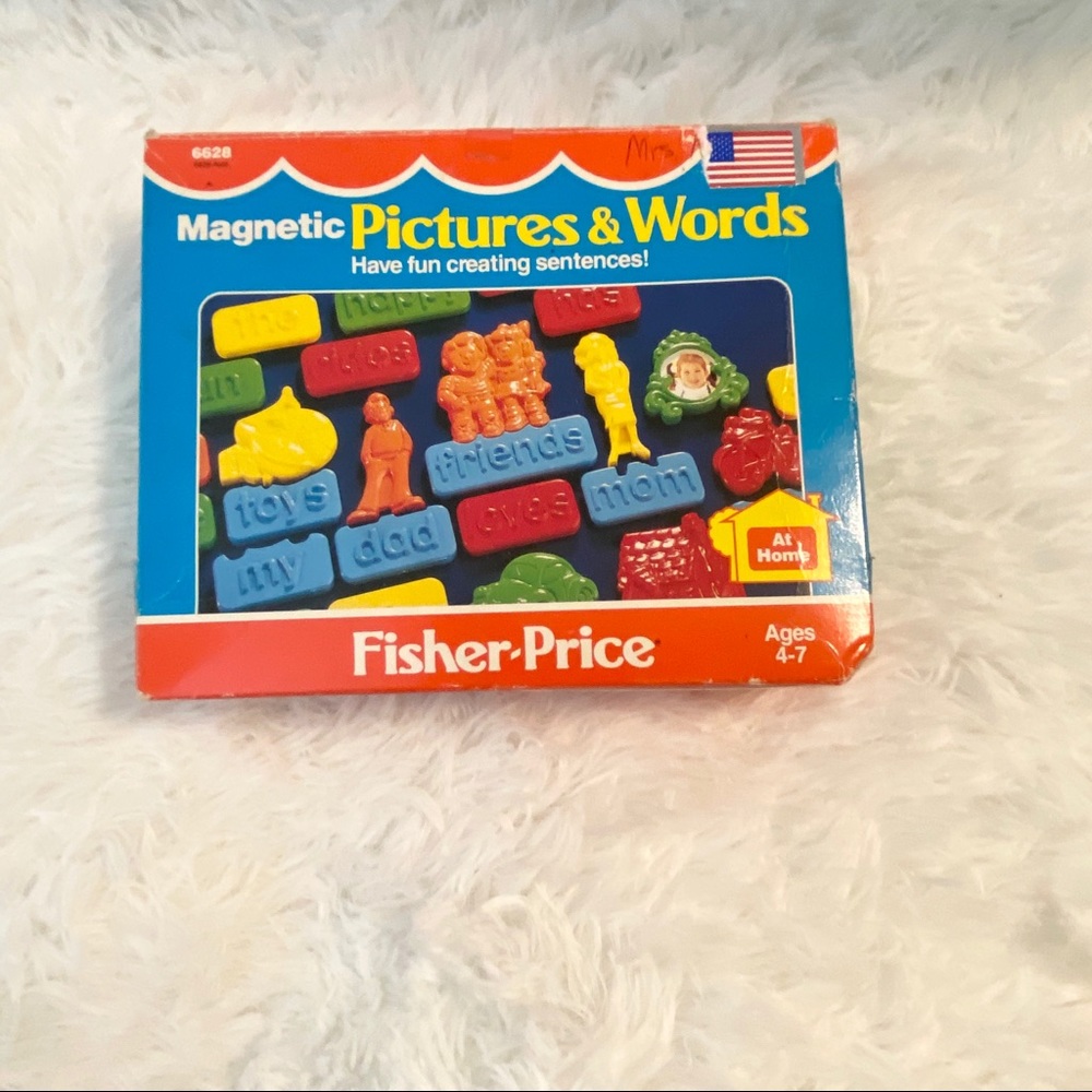 Vintage Fisher-Price Magnetic Pictures & Words Sentence Creators Learning Toy - Picture 5 of 7